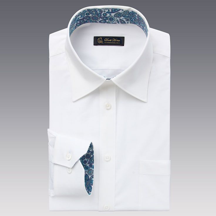 男士白色長(zhǎng)袖襯衫A-03效果圖